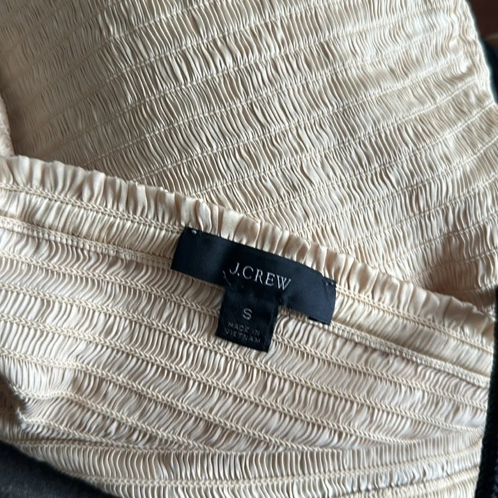 J. Crew Square Neck silky Smocked blouse